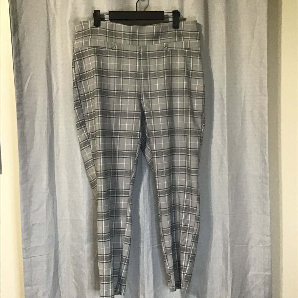 NYCC New York Clothing Co. Gray Plaid Skinny Ankle Pants Size 14